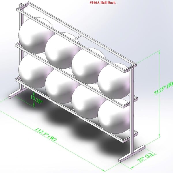 #146A Stabiliy Ball Rack dimensions