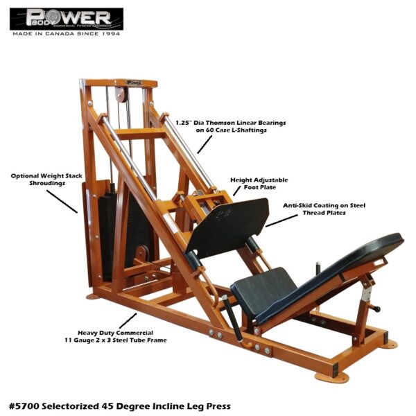 #5700 Selectorized 45 Degree Incline Leg Press